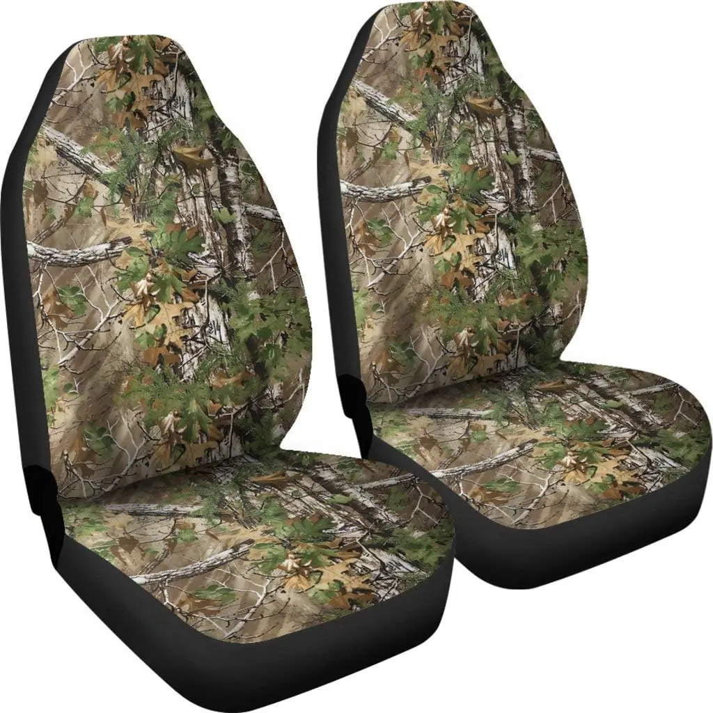 Pokrowce na fotele samochodowe w kamuflażu Real Tree Edge Camo Ochraniacze na fotele samochodowe Zestaw 2-pasujących do większości samochodów osobowych Sedan Ciężarówka