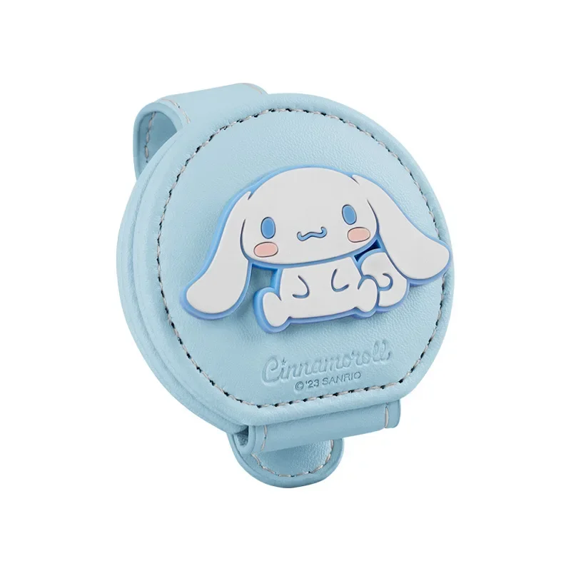 Kawaii Sanrio Vehicle Glasses Clip Anime Cinnamoroll Mini Magnetic Attraction Eyeglass Frame Cute Leather Sunglasses Storage Box