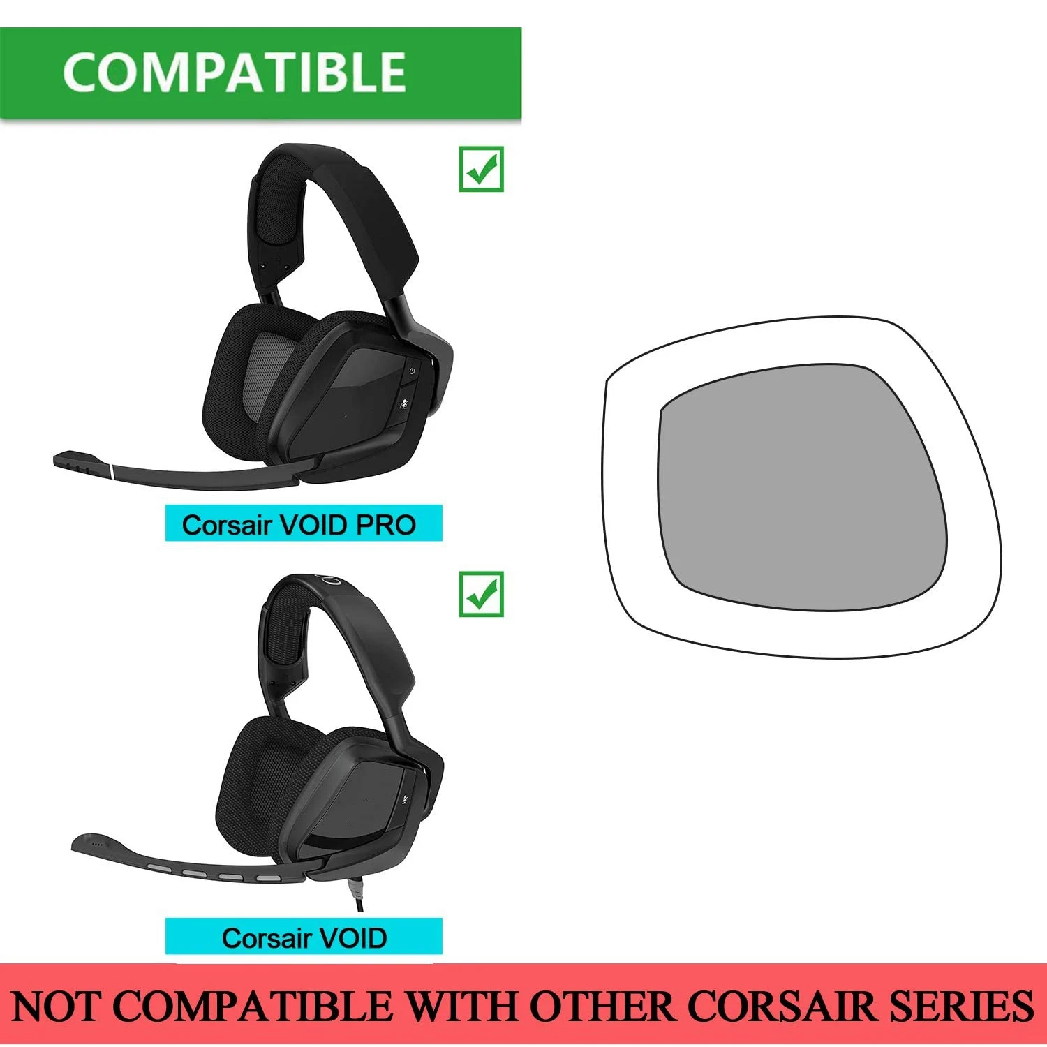 Oorkussentjes Bedekken Vervangend Schuim Oorkussen Voor Corsair Void & Corsair Void Pro Rgb Bedrade/Draadloze Gaming Headset