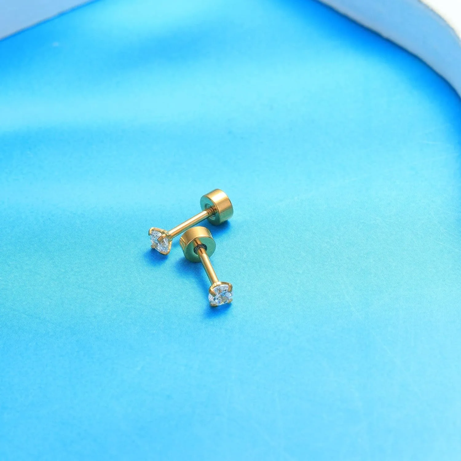 Drperfect-pendientes de acero inoxidable 18G, juego de Piercing para cartílago de la oreja, 2-7MM, pendiente de tuerca de barra redonda con tornillo, bola plana trasera