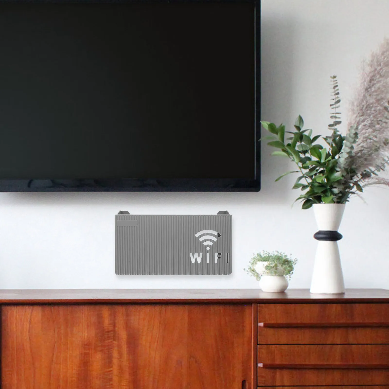 Wall Mounted Router Storage Box Sturdy PP Material Wireless Router Holder Organizer Shelf for Home Office Cable Management