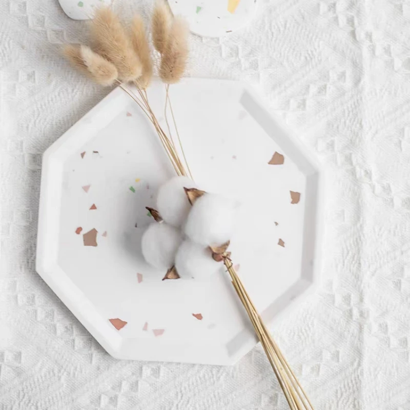 Big Size Round Cement Concrete Tray Silicone Molds Square Plaster Storage Tray Gypsum Coaster Epoxy Resin Mould