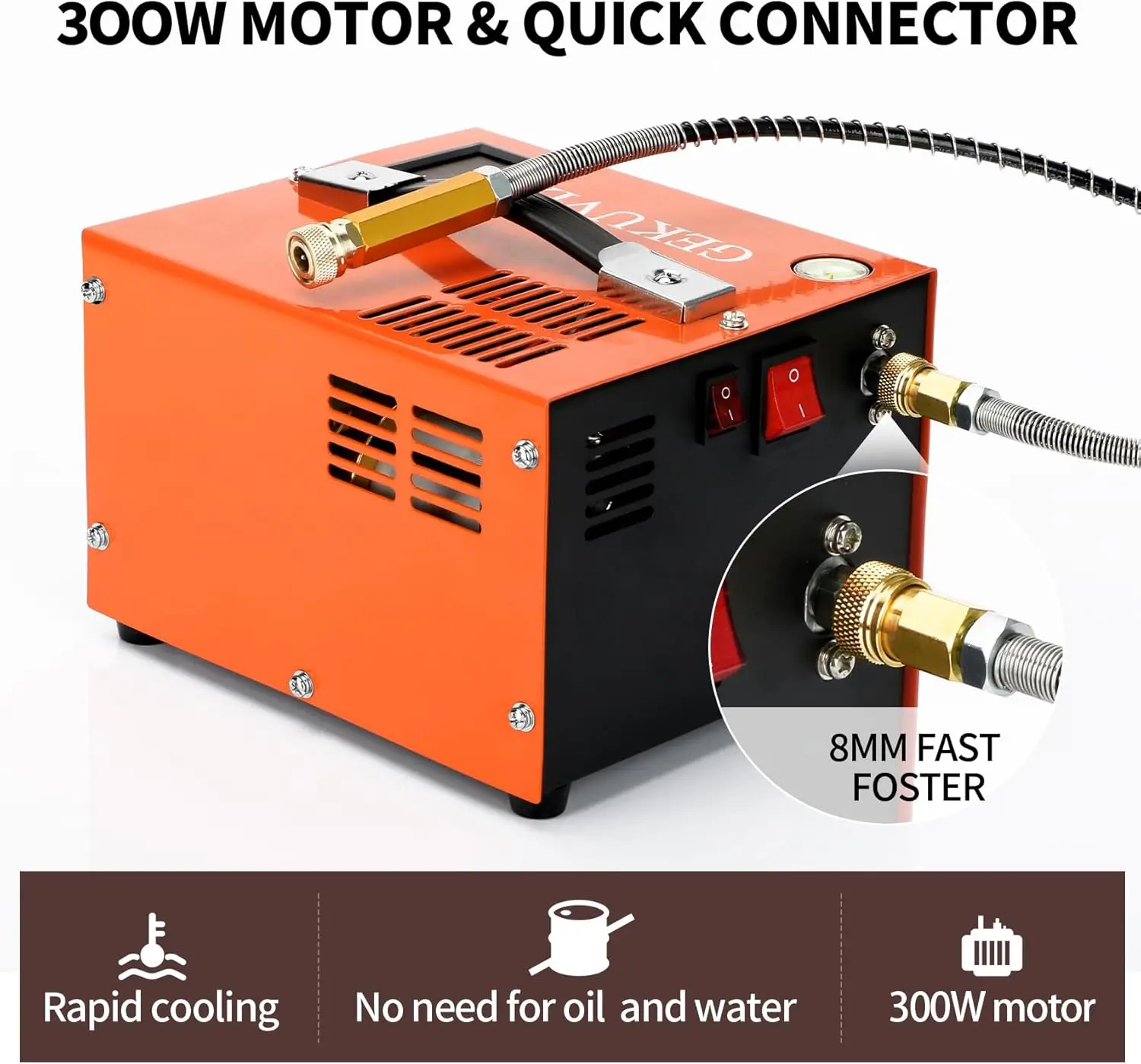 Pcp ضاغط الهواء 4500psi شاشة عرض LED مرشح صغير ضاغط السيارة 12 فولت تيار مستمر 30mpa 300bar 4500psi مضخة Pcp #3