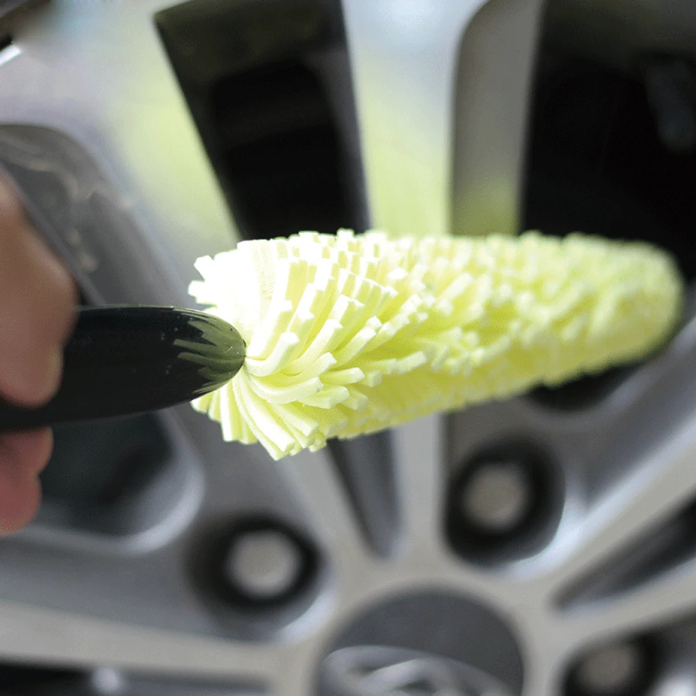 Plastic Handle Wheel Rims Tire Washing Brush Vehicle Cleaning Brush Car Wash Sponges Car Wheel Brush Auto Scrub Brush
