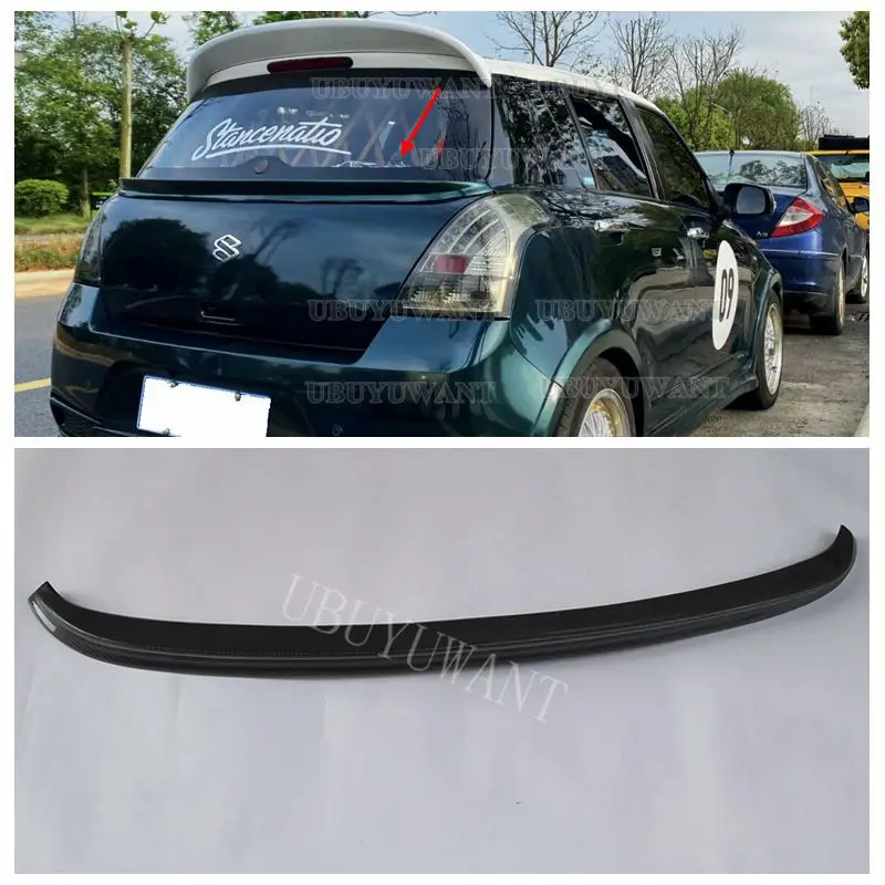 For Suzuki Swift 2005-2012 high quality Carbon Fiber rear boot Wing Spoiler Rear Roof Spoiler Wing Trunk Lip Boot Cover