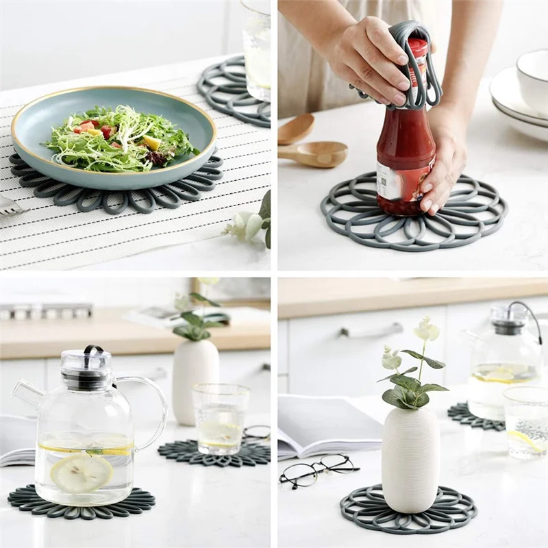 ABKY-Silicone Trivet Mat Non-Slip & Temperature Resistance Kitchen Hot Pads For Table Countertop