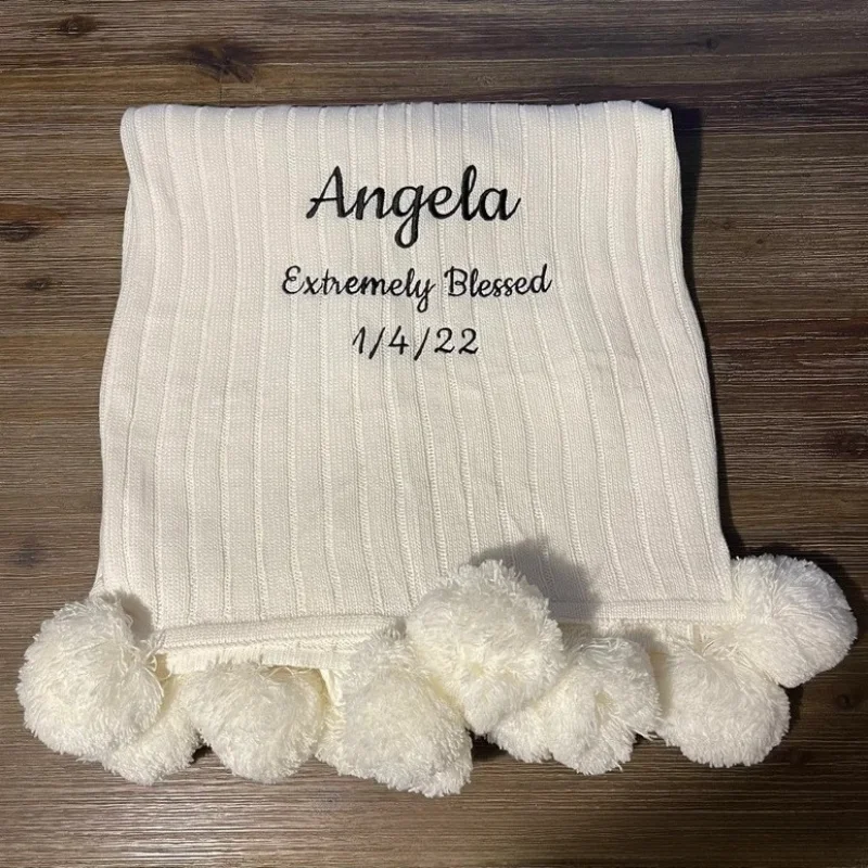 

Personalized Swaddle Blanket Baby Sleepsack Blanket Newborn Custom Name Cute Toddler Knited Blanket Kids Girl Boys Gifts