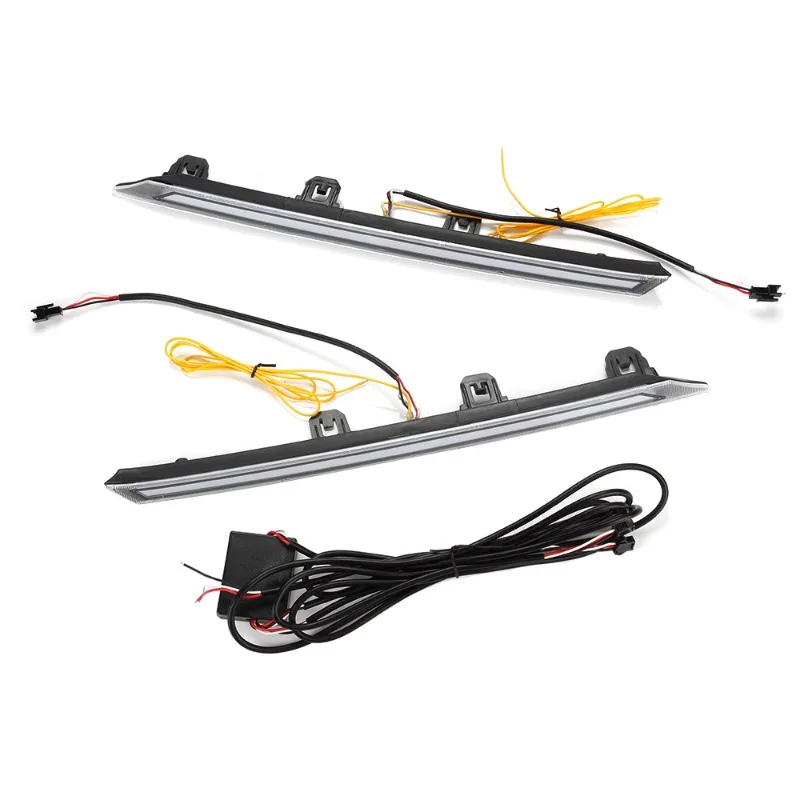 W/Dynamic Amber Turn Signal LightsFor Toyota RAV4 2019-2021 Dual-color White LED Front Engine Bay Hood DRL Running Lights New