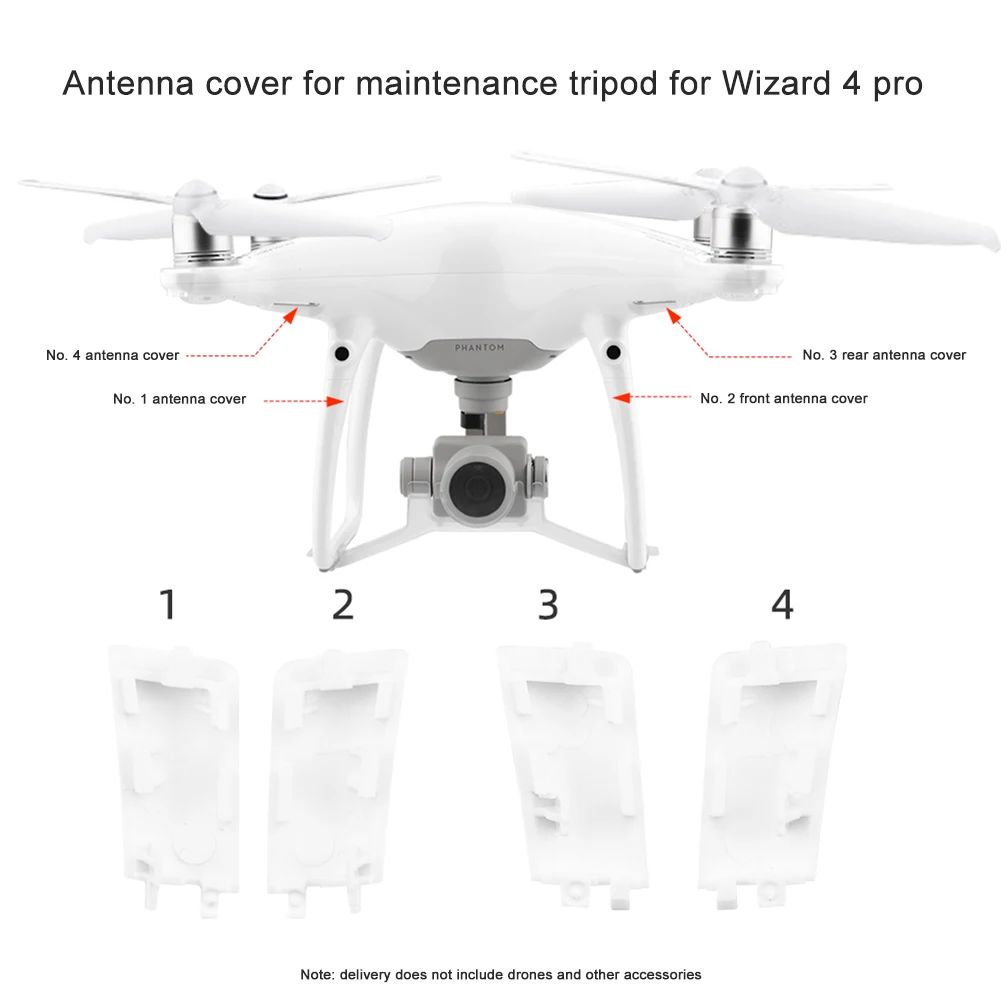 4pcs/Set Landing Gear Antenna Covers for DJI Phantom 4 Pro Replacement Caps Case