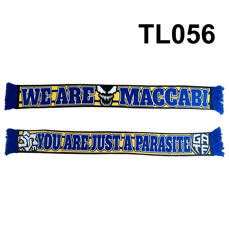 145*18 cm Size Maccabi Fanatics THE GATE We Are Maccabi You Are Just A Parasite Scarf for Fans Double-faced Knitted TL056