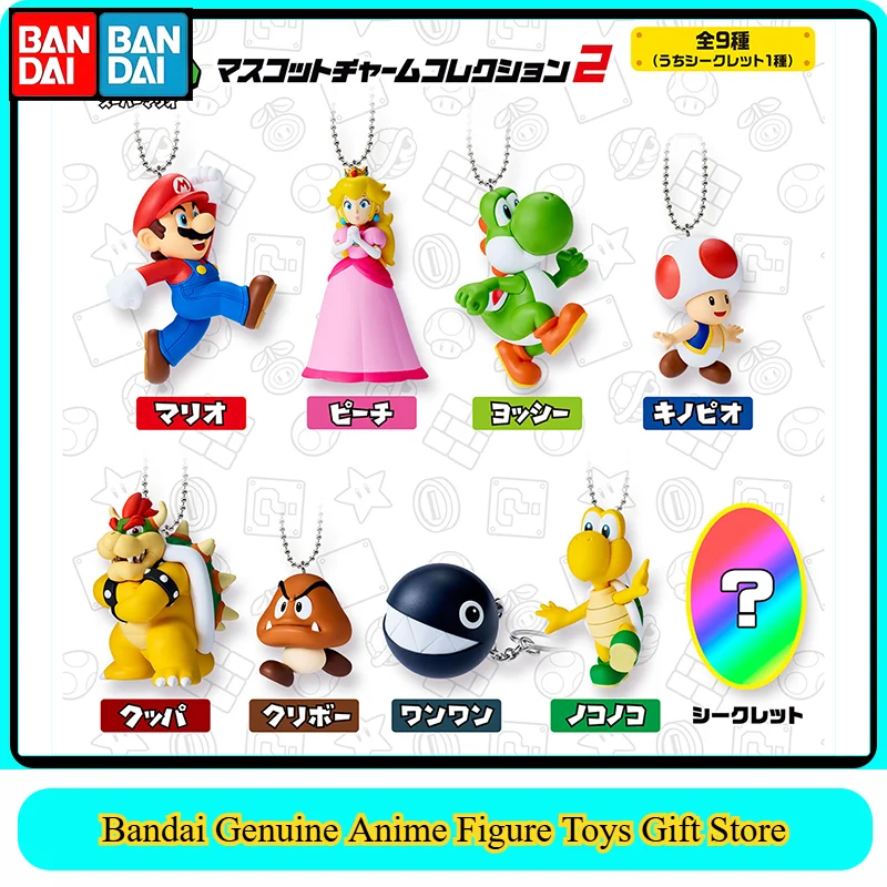 Bandai Original Shokugan Super Mario Anime Figure Mario, Peach
