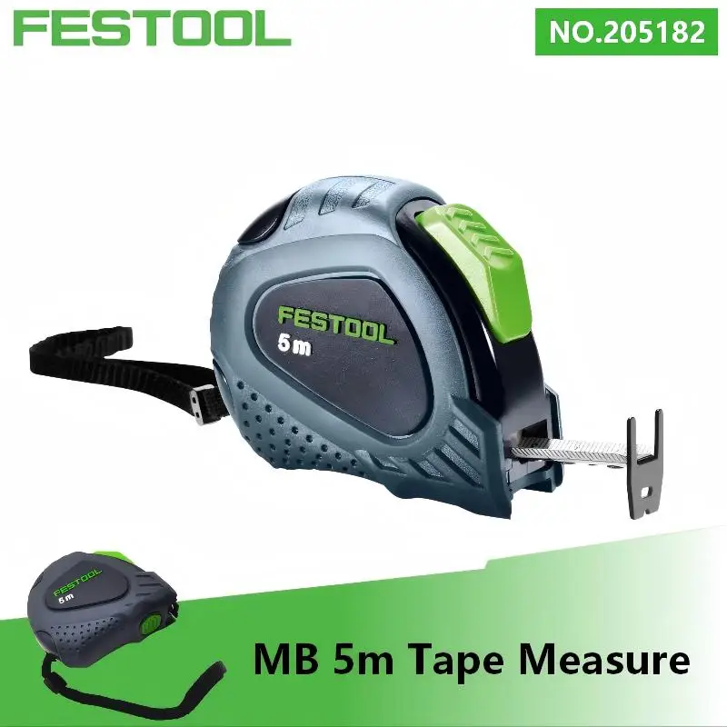 

Рулетка FESTOOL 205182 MB 5M профессиональная, с высокой четкостью разметки и регулируемым крюком для строительства и столярных работ