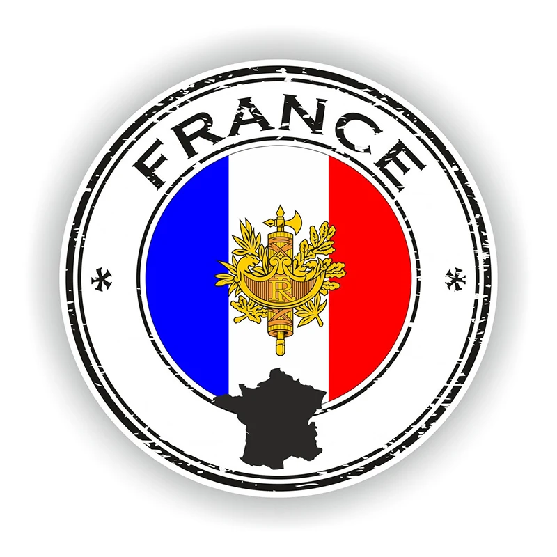 CK21140# France Paris Seal Sticker Round Flag for Car Laptop Book Fridge Guitar Motorcycle Helmet ToolBox Door PC Boat