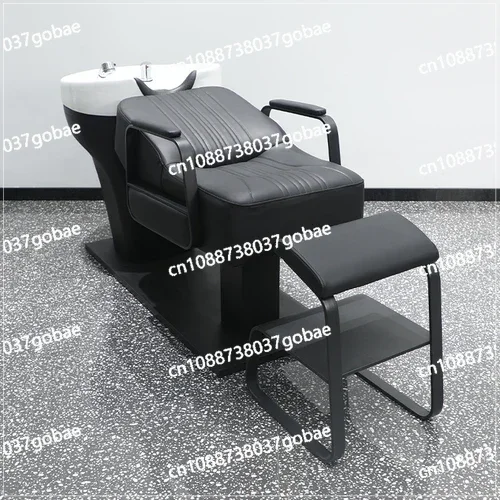 ZC New Haircut Shampoo Chair Trendy Shop Hair Salon Ceramic Deep Basin Simple Lying Half Flushing Bed