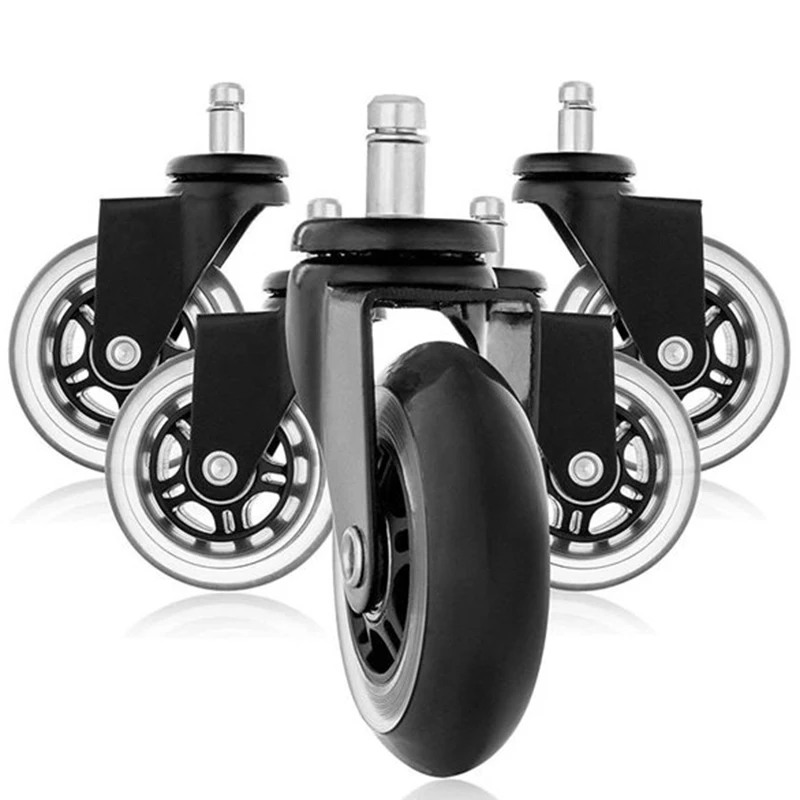 

5Pcs 11X22mm Office Chair Wheels Wivel Rubber Caster Wheel Safe Rolling Caster Replacements For Home Furniture