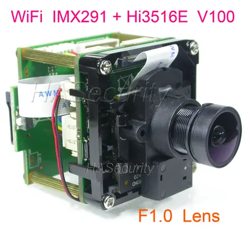 WiFi H.265 / H.264 1/2.9" STARVIS IMX291 CMOS + Hi3516E V100 Telecamera IP Modulo scheda PCB + Obiettivo + Antenna FPC (parti opzionali