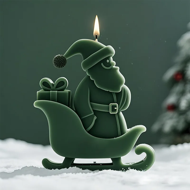 

Santa Claus Scented Candle Silicone Mold Christmas DIY Diffuser Plaster Epoxy Resin Molds Candle Molds for Candle Making