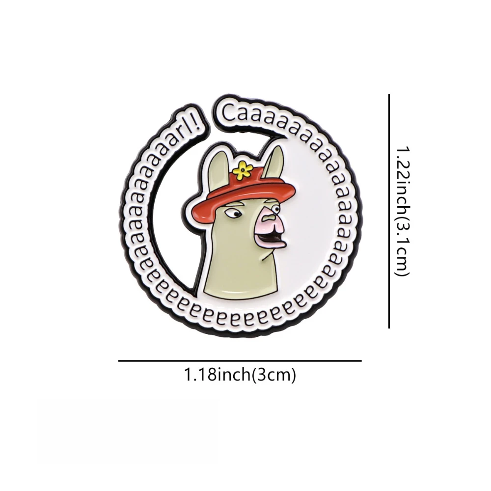 Alpaca Opossum Pufferfish Rock Beaver Quote Brooch Animal Badge Clothing Backpack Decoration