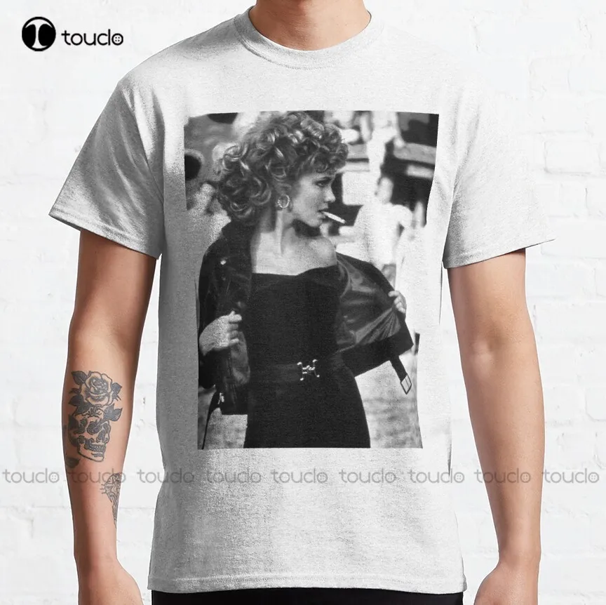 Smoke Grease Olivia Newton-John Classic T-Shirt Mens Golf Shirts Fashion Creative Leisure Funny T Shirts Fashion Tshirt Summer