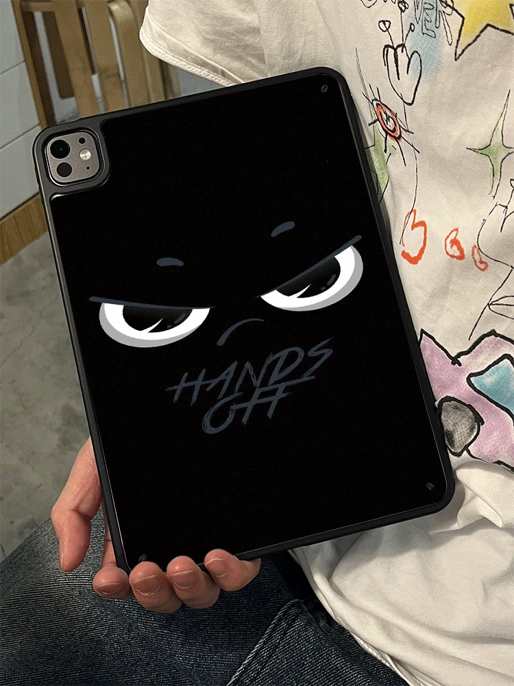 Cool Unique Grumpy Cartoon Eyes Black Tablet Case For iPad Air 6/7/8 Pro 11