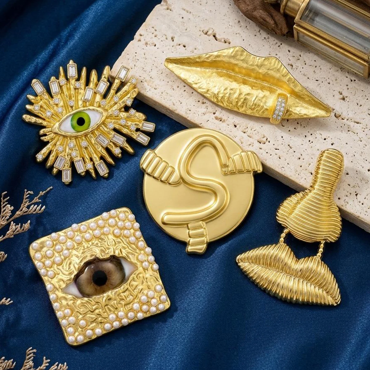 Luxury Glossy Organ Brooches for Women Unisex Trendy Creative Pins Casual Party Jewelry Accessories Gifts Decoration