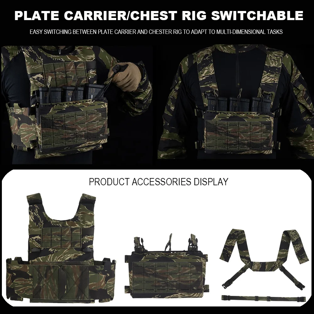 مجموعة أدوات الصدر/لوحة الناقل LV119 2 في 1، سترة تدريب تكتيكية Airsoft متعددة البعث مع حقيبة ثلاثية ماج #5