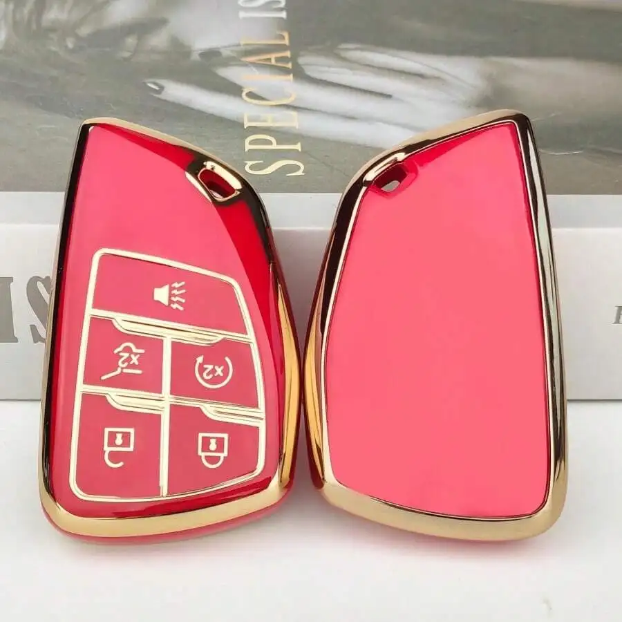 DOLLEN Soft TPU Key Fob Cover Fit For 2021-2025 2026 GMC Yukon For Chevy Sierado Tahoe Buick Full Protection Remote Key Case Wit view 3