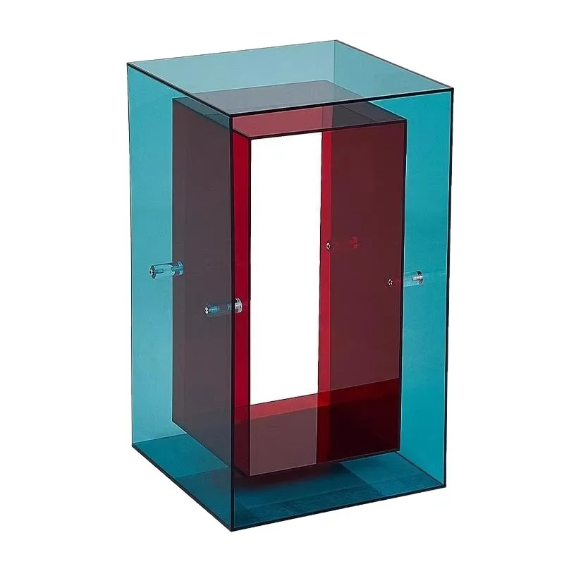 Coffee table small table living room household transparent sofa side table modern simple ins storage side cabinet