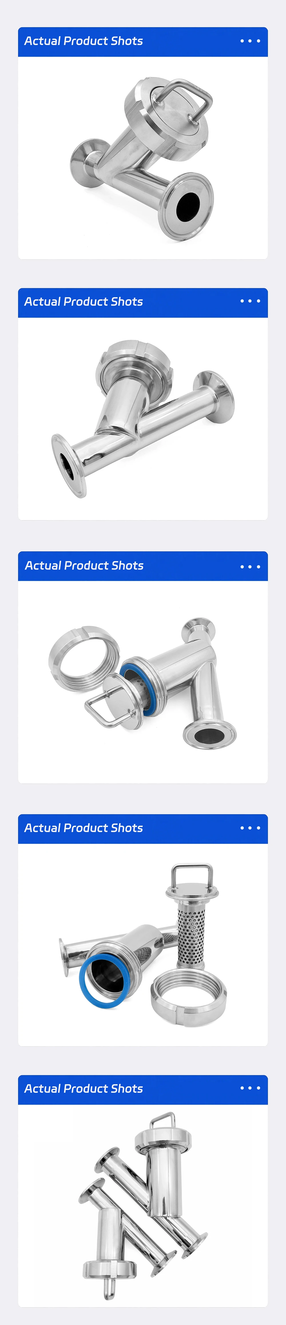 SS304 Tri-Clamp Sanitär-Y-Siebfilter, Filterbaugruppe 38 51Ferrule, Außendurchmesser 50,5-64mm, Lebensmittelqualität, für Lebensmittel-/Getränke-/Brauereipipelines – Detail 4