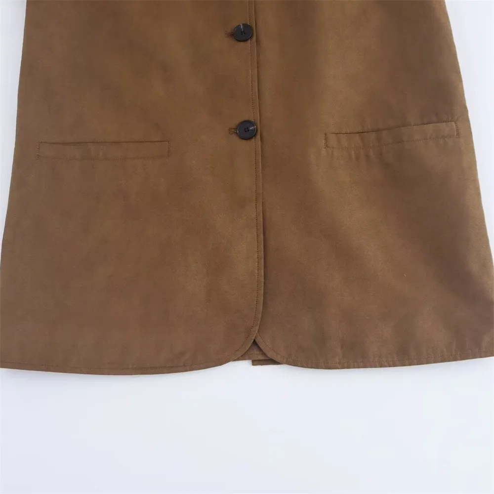 2024 RARF autumn new European and American style casual loose Maillard brown short suede leather jacket