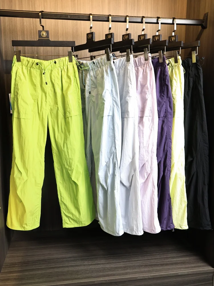 

Dopamine Color Outdoor Men's Lightweight Quick Dry Thin Breathable Casual Pants Straight Leg Fit Elastic Waist Casual Style
