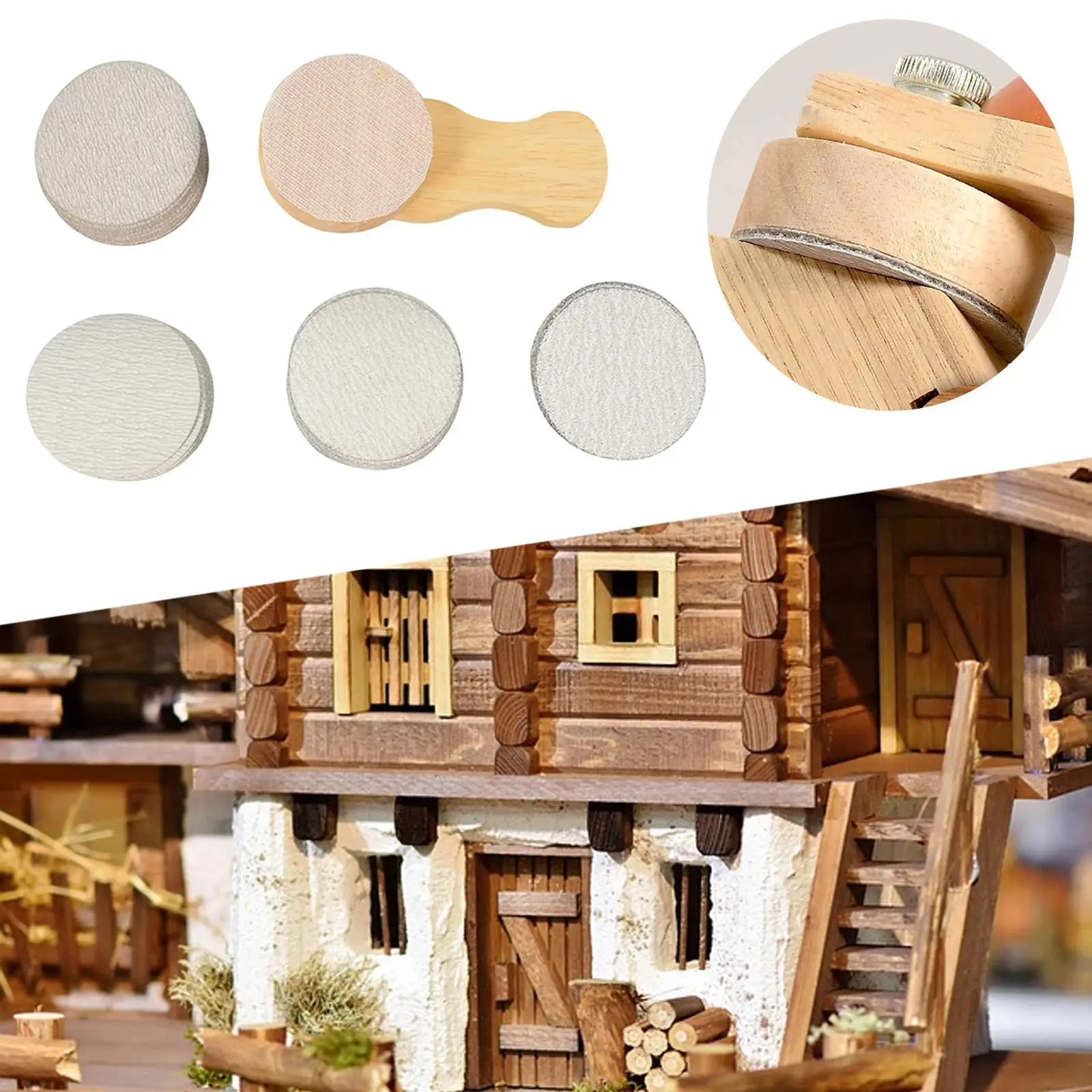 Sander Kit Finger Sander 100/240/400/600 Grit Handicrafts Accessories with Sandpapers Detail Handle Portable Wood Polisher