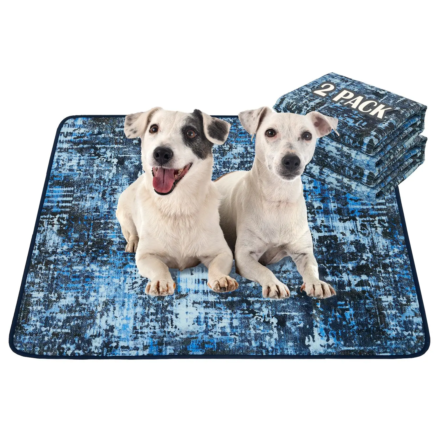 Qeils Washable Pee Pads for Dogs, 2 Pack Reusable Puppy Pads 36"x41" Super Absorbent Leakproof Dog Training Pads, Non-Slip Potty