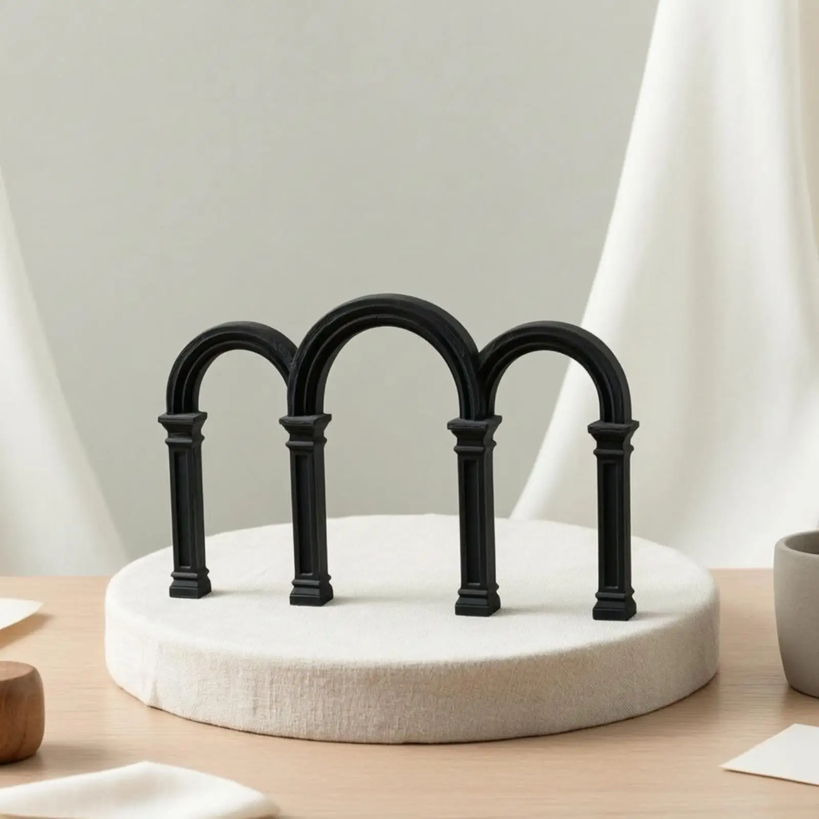 Miniature Scene Prop Tabletop Display Stand European Style PLA Arch Ornament for Dollhouse Photography