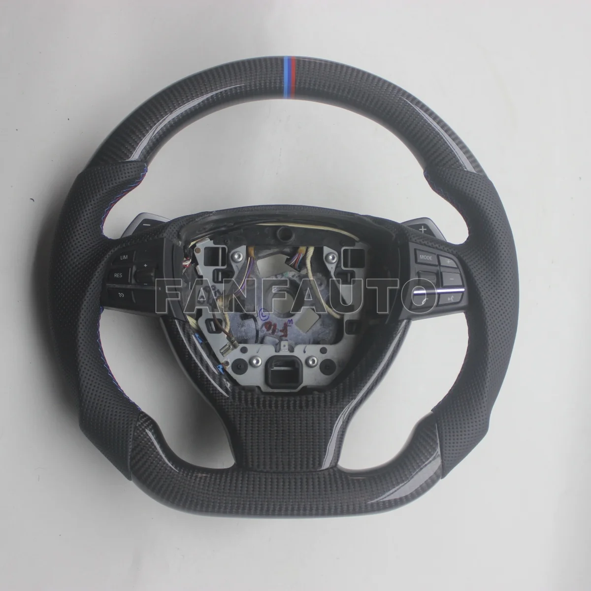 Replacement Real Carbon Fiber Steering Wheel with Leather for BMW F10 F11 F07 F18 F06 F12 F13 F01 F02 F03 F04 5 6 7 Series
