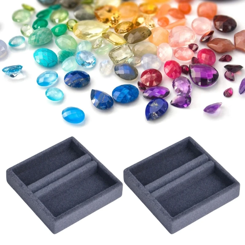 

H7EB Square Fabric Jewelry Case with Detachable Fabric Insert Elegant Storage Solution for Earrings Necklaces Gift Giving