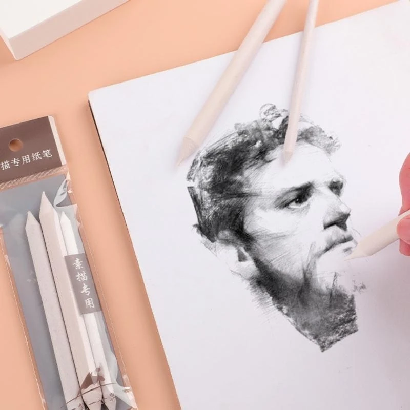 W89C 3/9PCS ศิลปินกระดาษผสมตอไม้และเครื่องปั่นอาร์ต TORTOLION