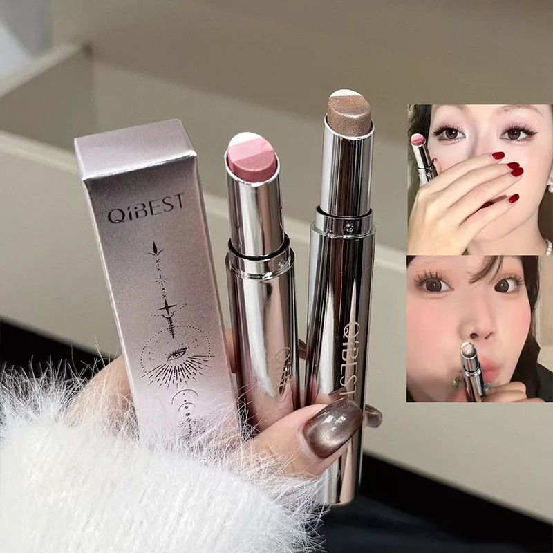 QIBEST Lápiz de Sombra de Ojos Perlado Duradero, Brillante y Mate, Maquillaje en Lápiz, Iluminador y Delineador de Ojos