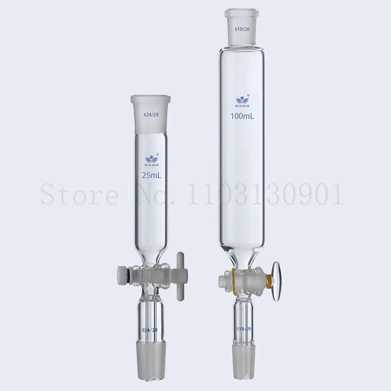 1pc 10ml-1000ml Lab Borosilicate Glass Cylindrical Separatory Funnel for Chemical Experiments