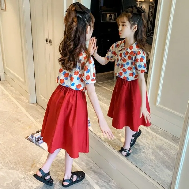 

Children's Top and Bottom Clothes Sets Kids Girl Outfit Teens 9 Years 10 Party Dresses for Girls Stylish Suit Outfits Summer 7 8