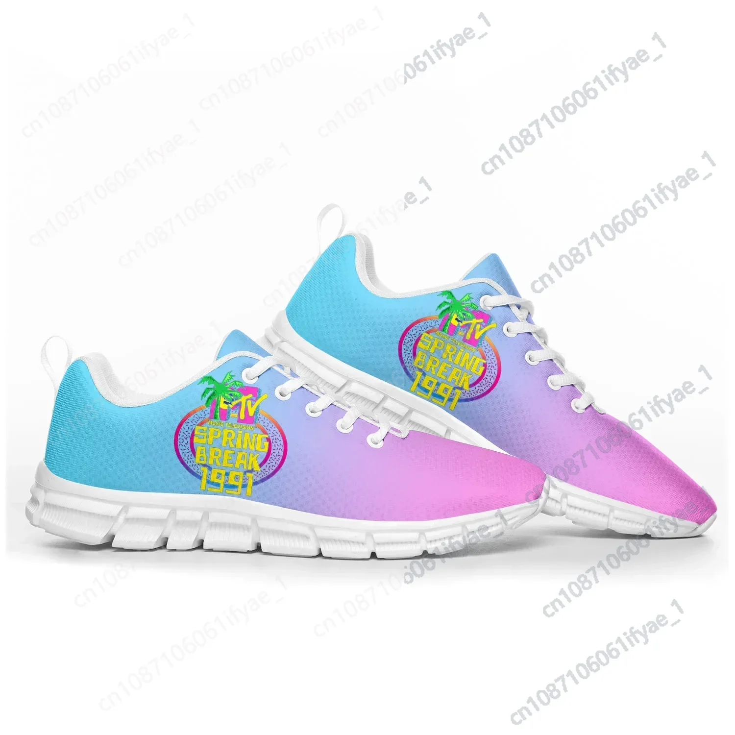 

MTV Spring Break 1991 Pop Sports Shoes Mens Womens Teenager Kids Children Sneakers Casual Custom High Quality Couple Shoes White