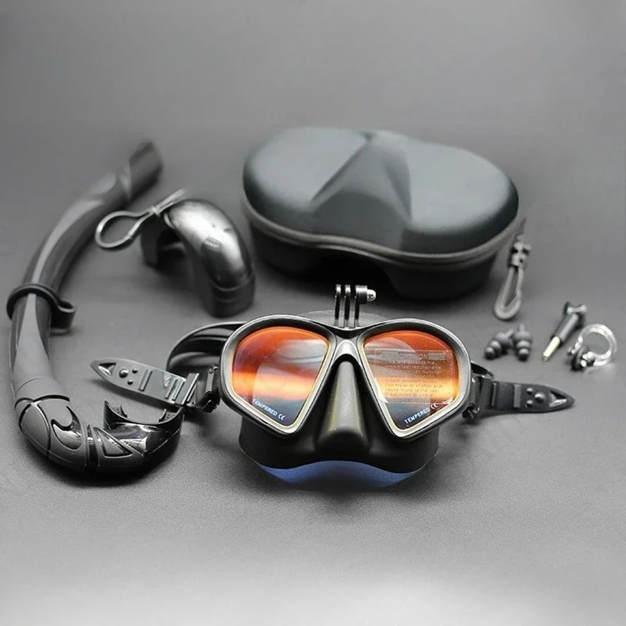 

Professional men's and women's free diving snorkeling goggles with myopia anti-fog silicone diving mask snorkeling equipment