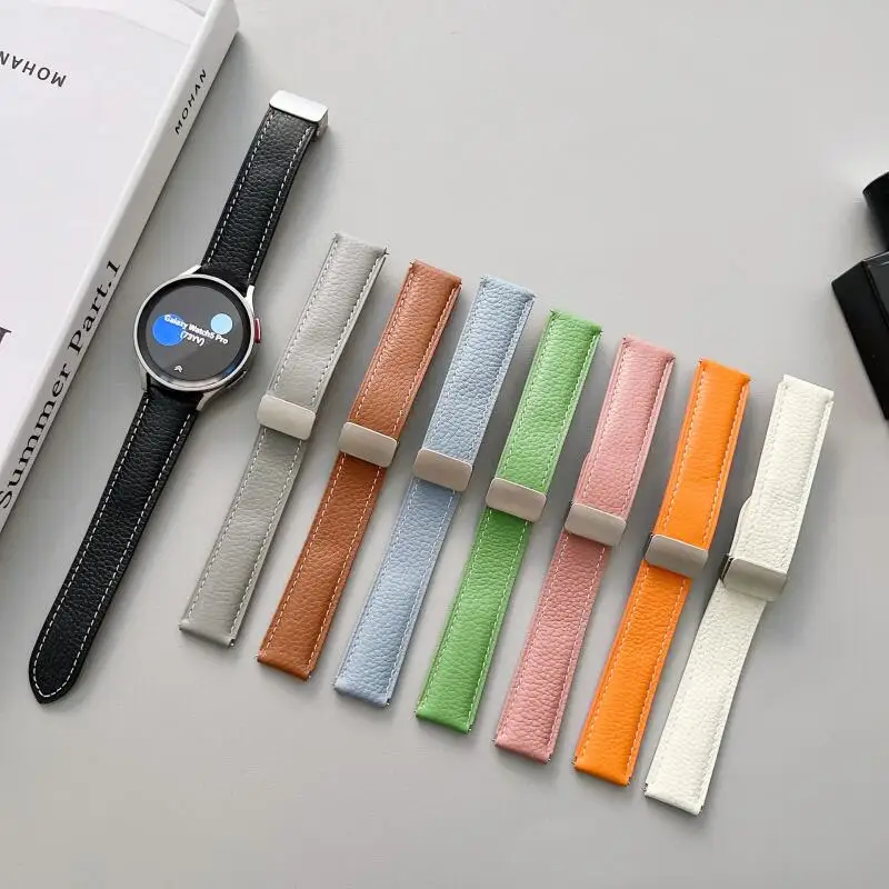 20mm 22mm Leather Strap For Amazfit Balance/Active 2 Band For Amazfit Bip 6 5 5 Unity 3 3 Pro /GTS 4 3 2mini/GTR 4 3 2 Bracelet