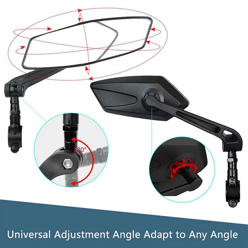 Rétroviseur de guidon rotatif réglable pour vélo, adapté aux vélos de montagne, miroirs électriques