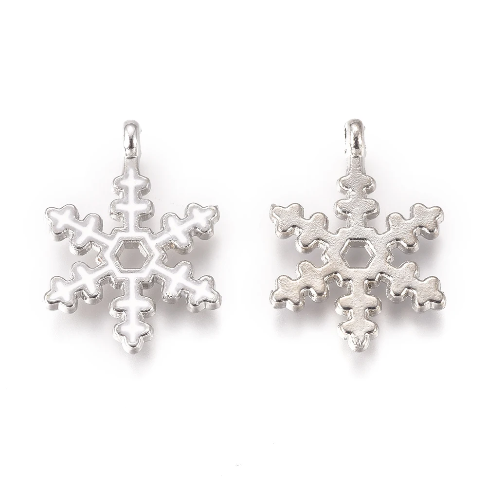 

100pcs Alloy Pendants With Crystal Rhinestone Snowflake Charms For Christmas Women Necklace Earring Jewelry Making Accessories