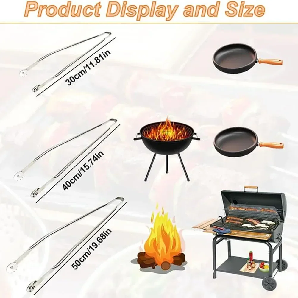 

Sausage Turner BBQ Tongs Grip Handles High Temperature Resistant High Temperatures Long Handle Outdoor Grilling