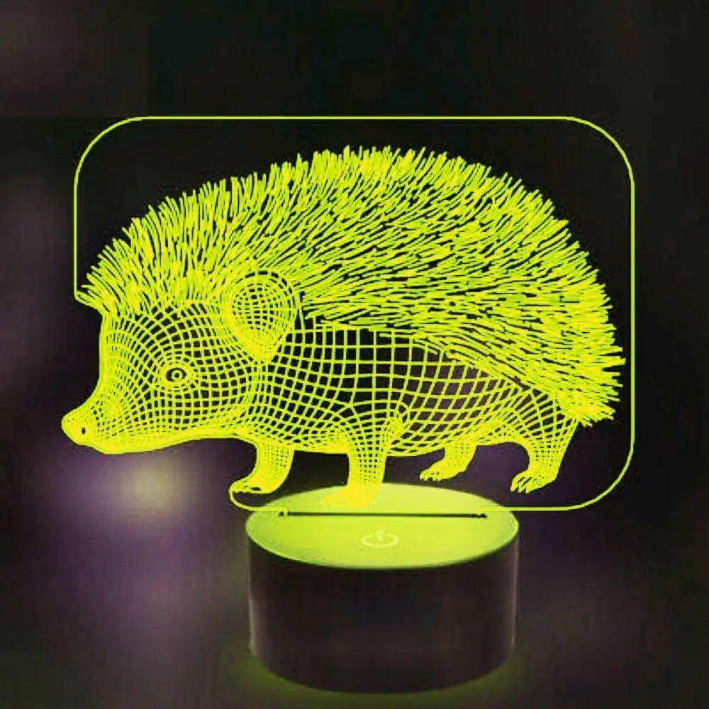 3D Hedgehog Night Light 16 colori che cambiano telecomando Touch Switch Decor lampada a LED bambini bambini natale natale compleanno regalo