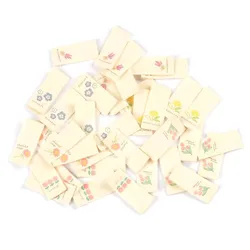 50pcs Mixed Cute flower Printed beige Labels Sewing Clothes supplies DIY Bags shoes Tags Garment Handmade Accessories c2887