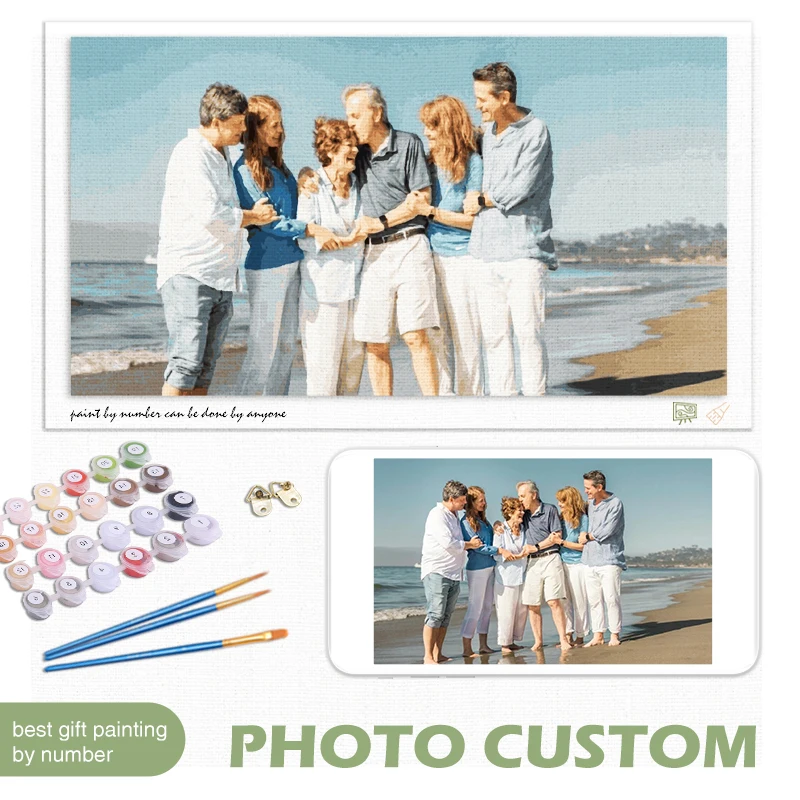 24/36/48 Color Painting By Numbers Acrylic Paints Kits Customize Photo Coloring On Canvas Diy Crafts For Home Decor