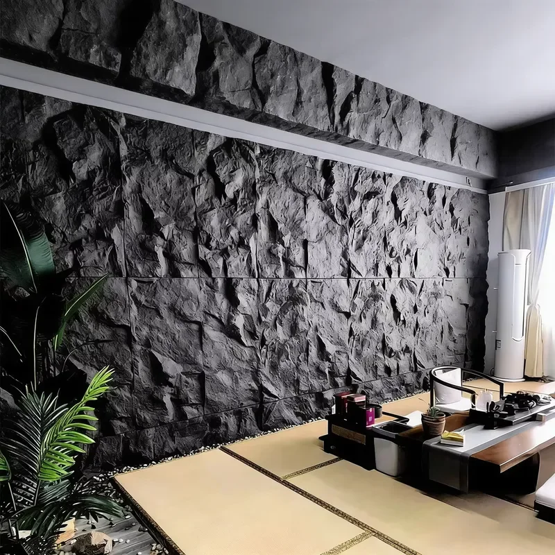 for Multi-color Exterior Wall Panels Composite PU Stone Artificial Stone 3D Large Wall Panels for Wall Decoration